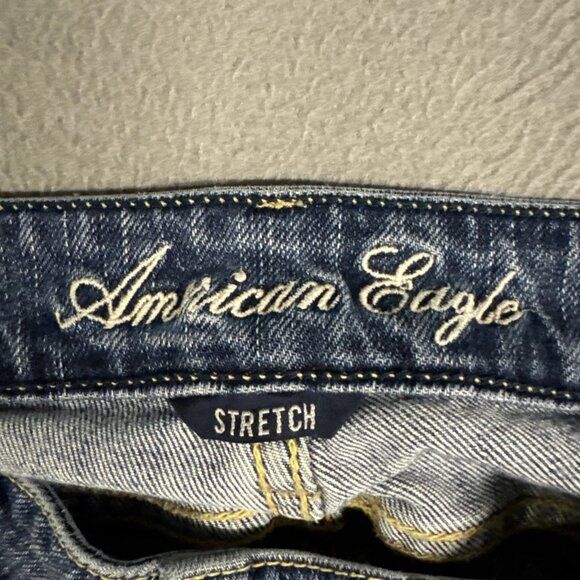 Women's blue skinny stretch ripped denim cotton blend trousers - Picture 6 of 7